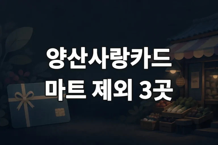 양산사랑카드 사용처 확인방법과 대형마트 제외 3곳