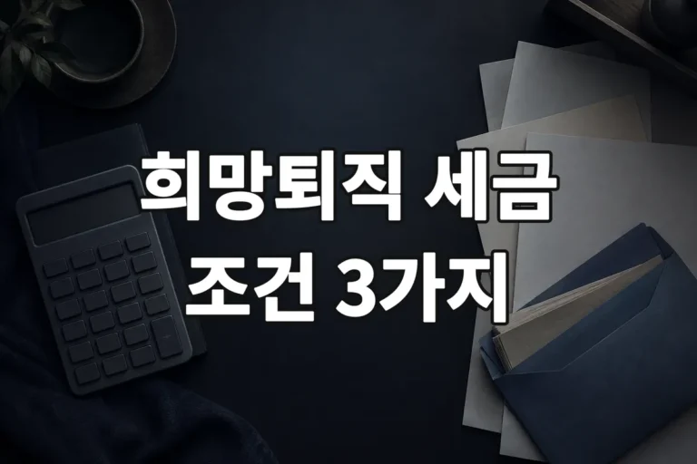 희망퇴직 위로금 세금, 퇴직소득 인정 조건 3가지