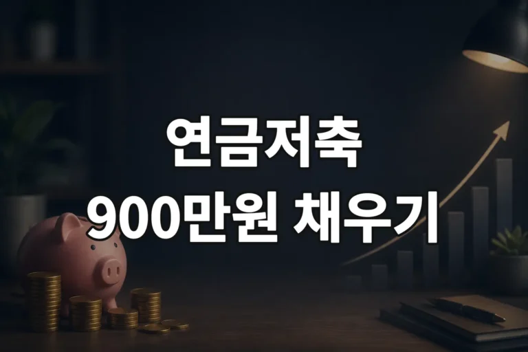 연금저축 세액공제 한도 900만원 채우는 방법 5단계
