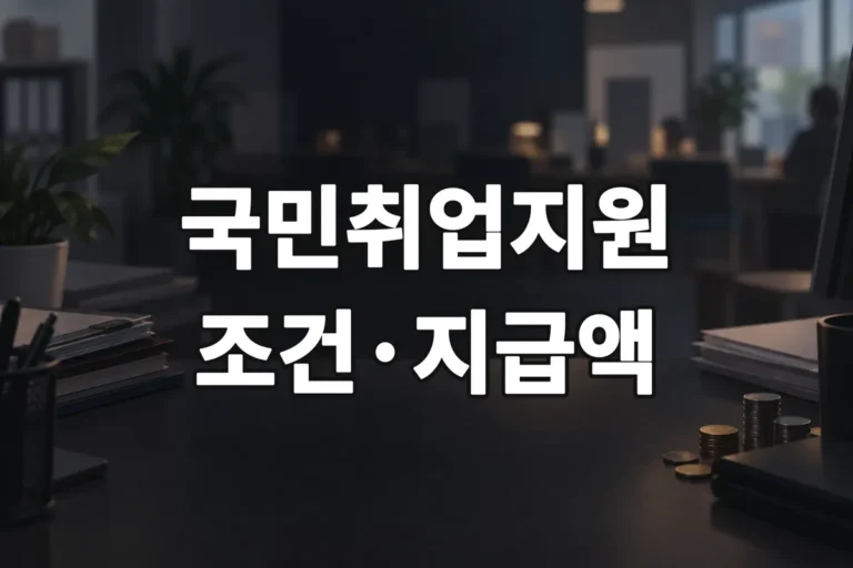 국민취업지원제도 신청 조건과 지급액 한눈에 정리