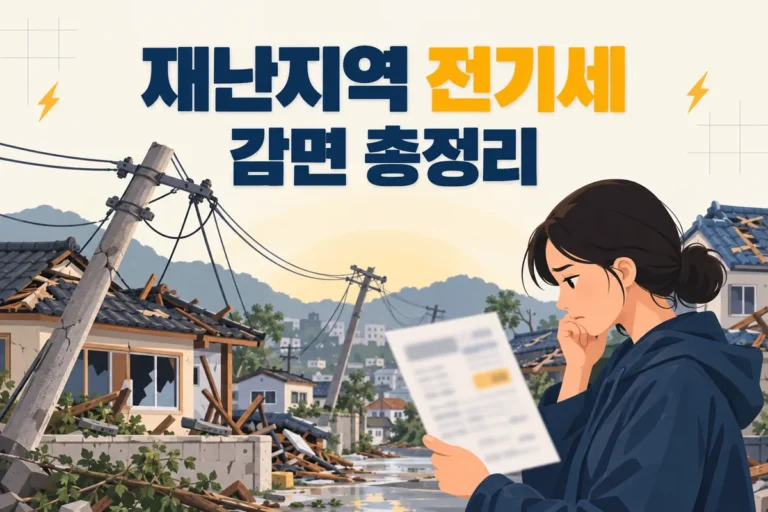 특별재난지역 전기세 감면 대상과 신청 방법 총정리