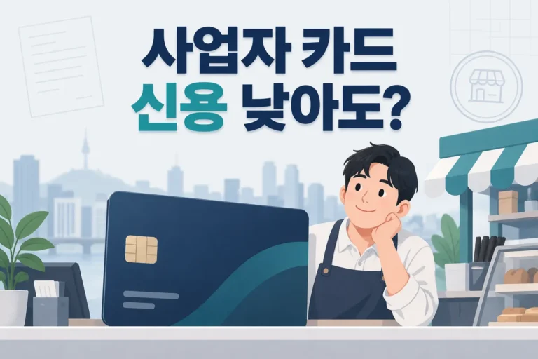 개인사업자 카드 발급 조건, 신용등급 낮아도 되나요